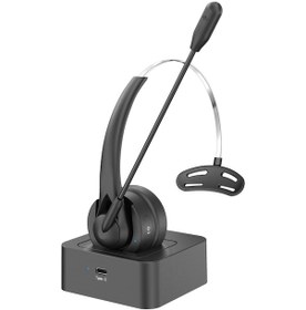 Resim Neevoyu Bt5.4 Tek Kulaklı Telefon Operatör Kulaklığı - Dış Mıknatıslı Gürültü Engelleme Mikrofonu Ve Şarj Dizini İle Siyah 