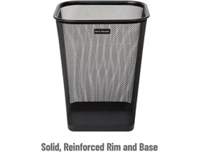 Resim Mesh Çöp Kovası, Atık Kağıt Sepeti, Kare, Ofis, Metal Örgü, 9.8 "u x 9.8" G x 12.25" H, 4'lü Set, Siyah 