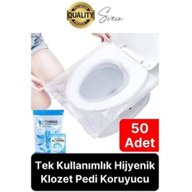Resim 50 Adet Pratik Hijyenik Tek Kullanımlık Klozet Kapağı Pedi Örtüsü Yeni Sezon Koruyucu Kirletmez Çok Renkli 