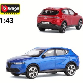 Resim BURAGO 1:43 Ölçekli Alfa Romeo Tonale Çinko Alaşımlı Döküm Araba Modeli - Kırmızı ve Mavi Spor SUV Oyuncak, Detaylı İç Mekan, Gerçekçi Tasarım ile Çocuklar için Doğum Günü Hediyesi, Koleksiyonluk Gösterim ve Canlı İmgeleme 