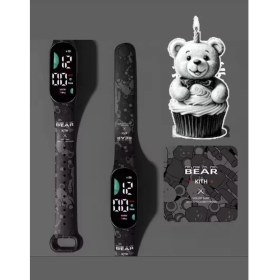 Resim Kawaii Teddy Bear Cute Sevimli Ayı Ayıcık Dijital LED Çocuk ve Yetişkin Kol Saat Doğum Günü Hediye 