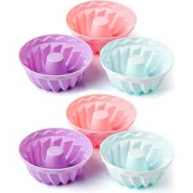 Resim Baroness 6lı Silikon Kek Kalıbı Göbekli Muffin Cupkek Silikon Kalıp 