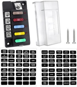 Resim Wangxi Led Göstergeli Kompakt 12v 4 Yönlü Sigorta Kutusu Kiti 4 6 Yollu Bıçak Sigortalar Ato Uyumlu Arabalar Tekneler Karavanlar Kamyonlar İçin Kapak 