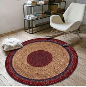Resim Jüt Yuvarlak Hasır Halı Yolluk Salon Oda Mutfak Halısı Ks-1034 