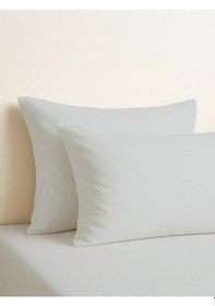 Resim Purecomfort %100 Doğal Pamuk 2'li Yastık Kılıfı Seti Toz Pembe Açık Gri 