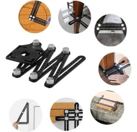 Resim Tekno Trust 2 Yıl Alüminyum Alaşım Delik Şablon Cetveli Fayans Granit Ölçme Cetveli Lazermetre 