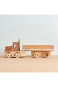 Resim ToyToy Ahşap Kasalı Tır 