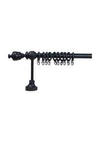 Resim Antrasit Efil Demonte Başlıklı Ahşap Rustik Perde Askısı - Raysız - 125 Cm 