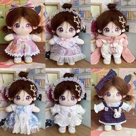 Resim 20cm Moda Bebek, Değiştirilebilir Kıyafetler, Kabarık Saç, İskelesiz - Karışık Renklerde Peluş Oyuncak, Kızlar İçin İdeal Hediye, Oynanabilir Bebek | Karikatür Temalı Bebek | Aksesuar Zengini, Bebek Aksesuarları 