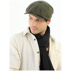 Resim Elif İç Giyim Erkek Haki Kasket Peaky Blinders Kaşe Kumaş Şapka Kasket Haki 