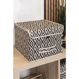 Resim ALAS Bohe 1 Adet Çok Amaçlı Kapaklı Kutu, Dolap Raf Düzenleyici, Dekoratif Saklama Kutusu 30X30X23 cm 