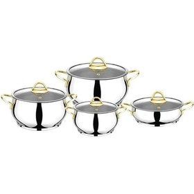 Resim Serena Gold 8 Parça Tencere Seti Gri 