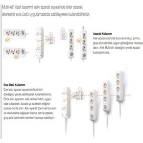 Resim Viko Multi-let 3'lü Grup Priz Topraklı Çocuk Korumalı 5 Metre Siyah 