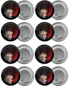 Resim Saturn 19 Mayıs Atatürk Çanta Rozeti Seti 8 Adet En Büyük Boy 5.8cm Iğneli Broş 