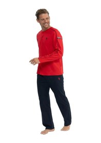 Resim U.S. Polo Assn. U.s Polo Assn. 18836 Erkek Uzun Kollu Yuvarlak Yaka Pijama Takımı-kırmızı Kırmızı 