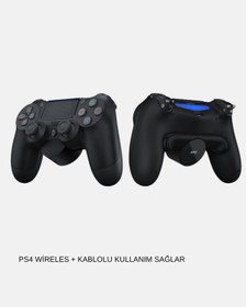 Resim Ps4 Kablosuz Oyun Kolu V2 Bluetooth Bağlantılı, Titreşimli, Pc Uyumlu 