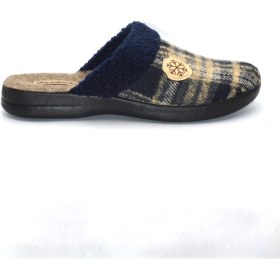 Resim Shoemix Erkek Lacivert Desenli Kışlık Ev Terliği 
