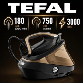 Resim Tefal GV9820 Pro Express Vision 3000 Watt Yüksek Basınçlı Buhar Kazanlı Ütü 180 gr Sürekli Buhar Hızlı Kırışıklık Giderme Seramik Taban ve Otomatik Kapanma 