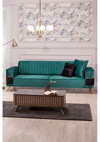 Resim Modalife Demre Üçlü Kanepe Yataklı Yeşil 