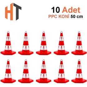 Resim Hayat Trafik Eko Trafik Konisi 50 cm Trafik Dubası-10 Adet 