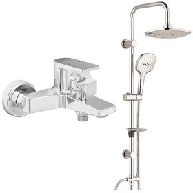 Resim Eca Dalia Banyo Bataryası+T-May Banyo Ayvacık Elips Tepe Duş Takım Krom 