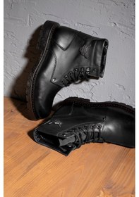 Resim Ducavelli Glaz Hakiki Deri Erkek Bağcıklı Postal Bot, Harley Bot 
