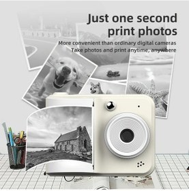 Resim Lumaworld White Gençlere Uygun Yazdırma Fonksiyonlu Taşınabilir Şarj Edilebilir Dijital Fotoğraf Yazıcı 