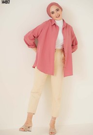 Resim 103901 Oversize Basic Tesettür Gömlek Gül Kurusu 