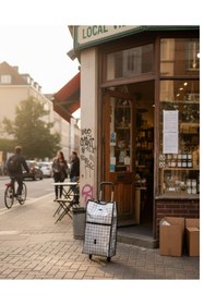 Resim Kanonik Education Günlük Alışverişler İçin Konforlu Tekerlekli Pazar Arabası 
