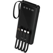 Resim Linkage LKP-52 - 10.000 Mah Usb-A Dahili Type-C, Mikro, Lightning Kablolu, LCD Taşınabilir Powerbank 