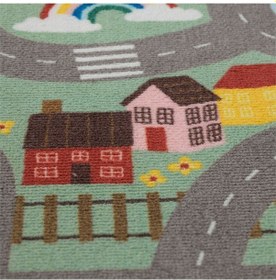 Resim Vallaby Çocuk Halısı 100x133 Cm Oyunlu Çocuk Odası Halı Yeşil 