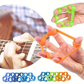 Resim Piyano ve Gitar için Silikon Parmak Egzersiz Cihazı, El Güçlendirici Bant, Müzik Aleti Gerginlik Eğitmeni, Birden Fazla Renkte Mevcut - Siyah, Mavi, Yeşil, Turuncu-Kırmızı, Gri, Derin Gökyüzü Mavisi 