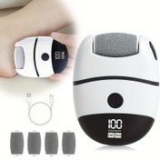 Resim 1 adet Dijital Ekranlı Şarj Edilebilir Elektrikli Ayak Törpüsü, USB Şarj, Kalın Cilt Parlatma ve Nasır Giderme için Taşınabilir Plastik Pedikür Aracı, Kokusuz, Lityum Pil Güçlü (500mAh) - Adaptör Dahil Değil, Tırnak Törpüsü 