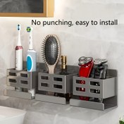 Resim 2 adet Duvara Monte Banyo Rafı, Yerden Tasarruf Sağlayan Plastik Asılı Depolama Düzenleyici, Kolay Kurulum, Ayarlanabilir ve Su Geçirmez, Diş Fırçaları, Diş Macunu, Tıraş Makineleri, Saç Kurutma Makineleri ve Mutfak Malzemeleri için Mükemmel, Banyo Düzenleyicileri ve Depolama 
