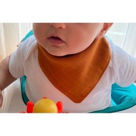 Resim runbaby Müslin Kumaş Çıtçıtlı Bebek Salya Önlük & Fular (TARÇIN) 