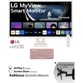 Resim Lg Webos Akıllı Tv Uygulamaları-Monitör Wi-Fi 5 Apple-Android IPS 1920X1080 Fulhd 32 Inç 80 Ekran Smart Monitör Tv-Premium Tasarım 