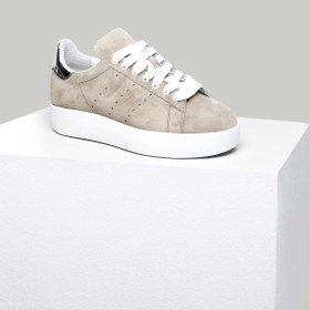 Resim Süet Taş Kadın Deri Sneaker 