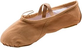 Resim bale dans ayakkabıları daireler kanvas dans ayakkabıları streç kanvas bale terlikleri kız ayakkabıları tek ayakkabısı yoga ayakkabıları terliği Light Brown 