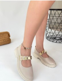 Resim Pabucmarketi Bej Bantlı Kadın Günlük Ayakkabı Çok Renkli 