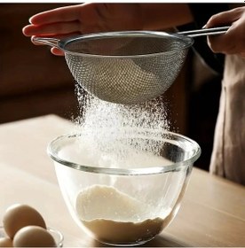 Resim Mybru Paslanmaz Çelik Pratik 4'lü Çay Süzgeci Sebze Makarna Un Süzgeç Metalik Gri 