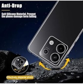 Resim Xiaomi Redmi Note 13 Pro 5g Kılıf Kamera Çıkıntılı Koruma Dayanıklı Şeffaf Silikon Kapak + 9H Cam 