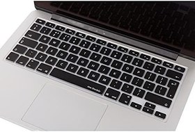 Resim McStorey MacBook Klavye Koruyucu UK ISO Ters L Enter – Air 13 A1369/A1466 & Pro A1278/A1425/A1502/A1286/A1398 Uyumlu – Avrupa İngilizce İnce Silikon Siyah 