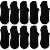 Resim çorapmanya 10 Çift Erkek Siyah Bambu Görünmez (sneaker) Spor Ayakkabı Çorabı 