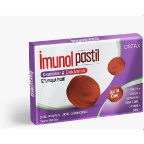 Resim Orzax İmunol Karamürver & Çilek Aromalı 12 Pastil 