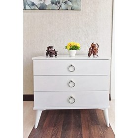 Resim Viola Consept Şifonyer 3 Çekmeceli Beyaz / Altın 
