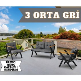 Resim Dekoroom's Zeta 2 1 1 Pofuduk Balkon Takımı, Bahçe Mobilyası, Çay Seti, Kafe Oturma Grubu, Teras Koltuk Takımı 
