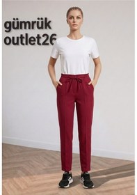 Resim Ipli Pantolon Bordo 