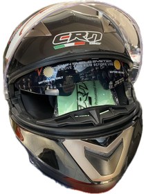 Resim CRN MOTORSİKLET KASKI CRN PARLAK SİYAH - GRİ KASK ÇENE AÇILIR-TAM KASK VİZÖRLÜ VE İNTERCOM TAKMA YUVALI 