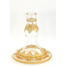 Resim Selçuklu Desenli Şeffaf Cam Nargile 
