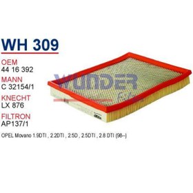 Resim WUNDER WH309 HAVA FİLTRESİ - RENAULT MASTER 2.5 D,2.8 DTI E.M 